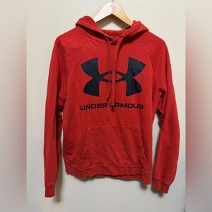 Under Armour Men's Red Sweatshirt with Black Logo